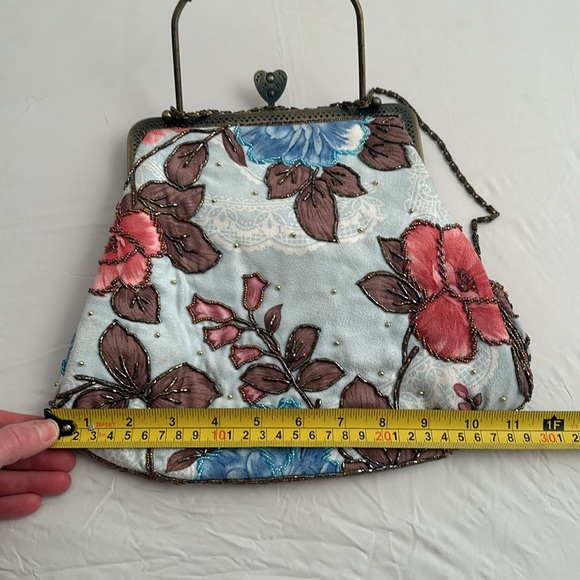 Unbranded vintage style light blue beaded evening bag - Picture 9 of 14